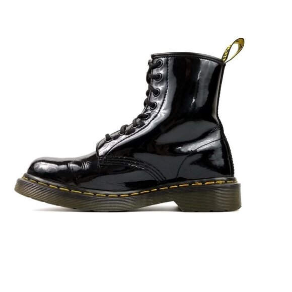 Dr. Martens Black Patent Leather Combat Boots 6 Grunge Y2k 90s Urban Streetwear - Picture 1 of 9